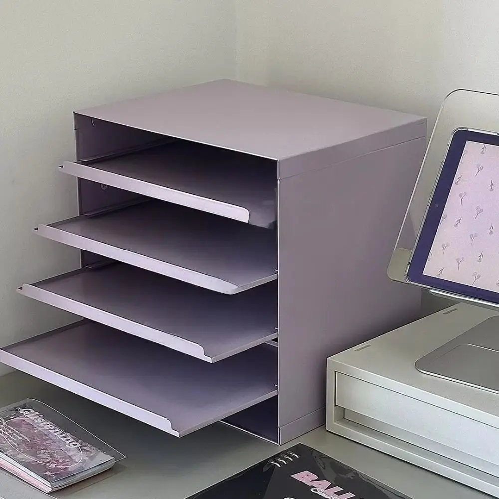 With Drawer Desk Organizer Web Cream Wind Letter Tray Storage Box Multi-functional Multi-layer File Cabinet Household Use