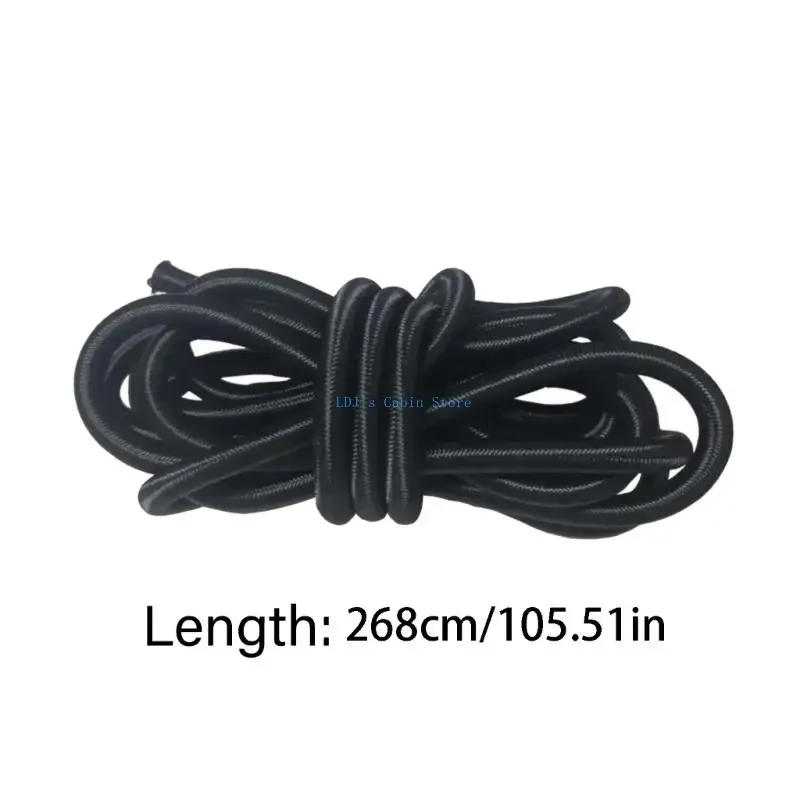 Kayaks Deck Bungees Cord, Braided Black Elastic Surfboard Cord for Carry Setups Use