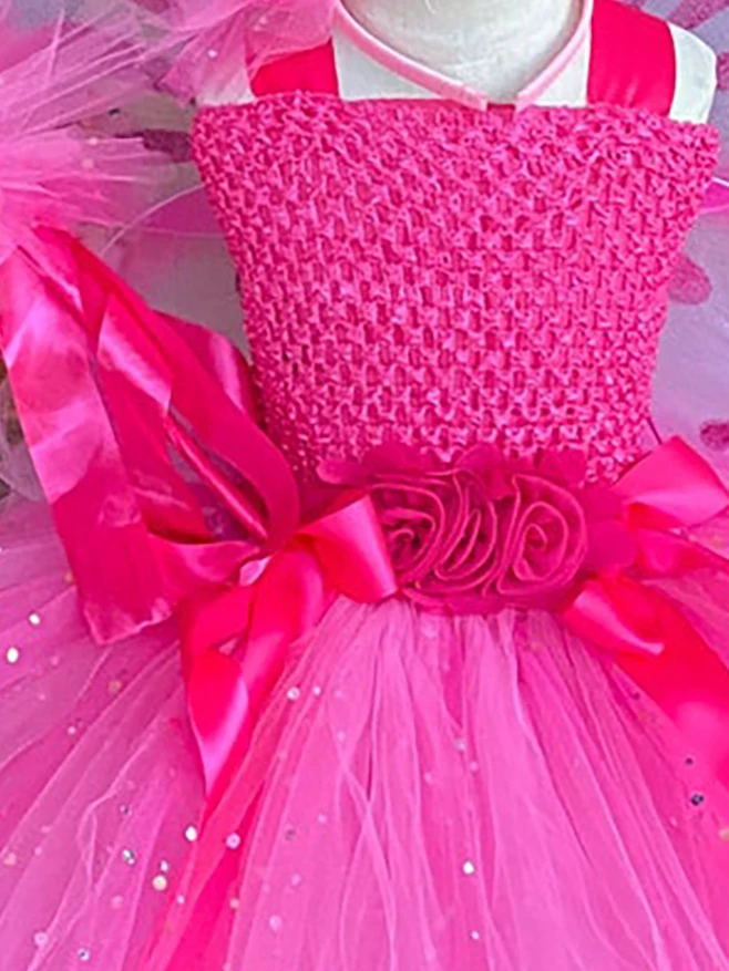 open lace back dress Sweet Wink Girls Pink Princess Tiered Long Sleeve Tutu Dress main image 0