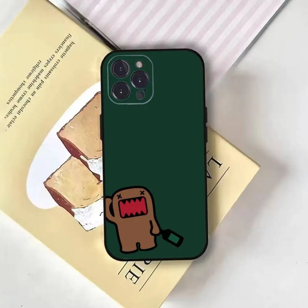 Bonito domo kun design de moda ins capa de telefone para iphone17,16,15,14,13,12,11 plus, pro max, capa preta macia