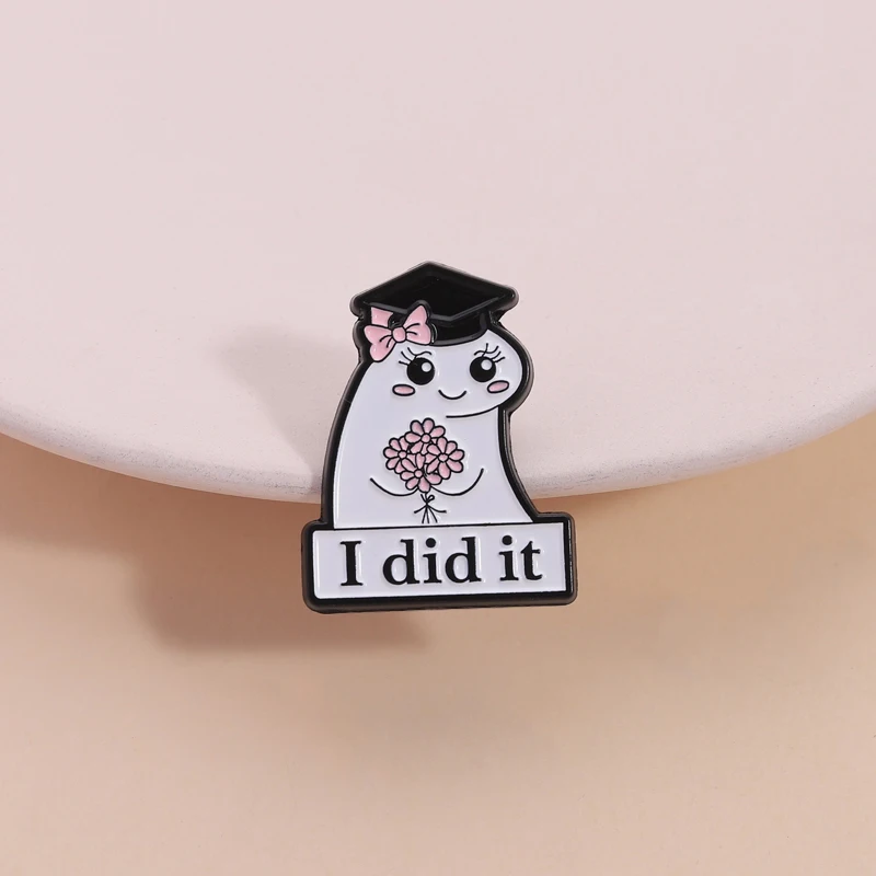 Flork Spanish Figures Enamel Pins I Did It Flork Graduation Funny Cute Characters Brooch Lapel Badge Jewelry Gifts for Friends