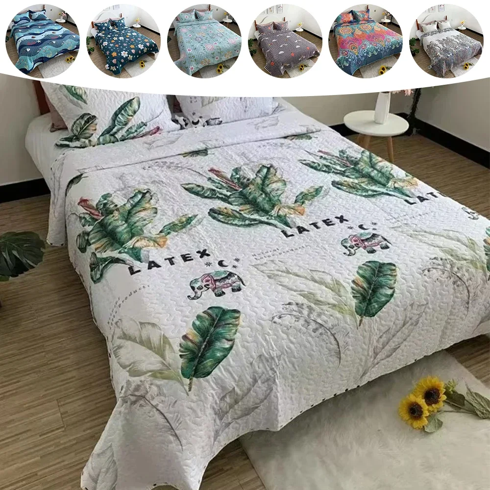 180x220cm/220x240cm Printed Blanket Sandwich Cotton Air Conditioning Quilt Soft Breathable Blanket Thin Quilted Bedspread 에어컨 퀼트