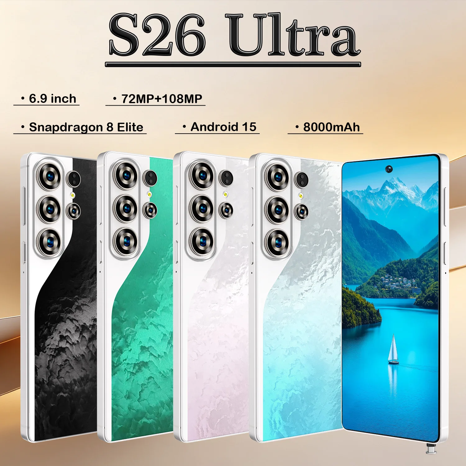 High Configuration 2026 Latest S26 Ultra Smart LTE 16GB 1TB HD 144Hz Display 108MP Global Version Dual SIM Android Smartphone