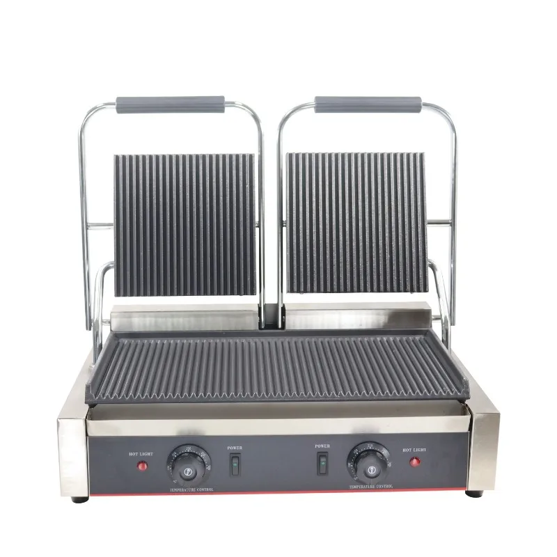 Popular Hot Selling Electric Double Head Electric Contact Grill Sandwich Panini Press Grill Contact Grill Machine