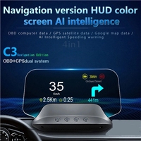 C3 Plus OBD2 HUD Auto Navigation Projector GPS EOBD Speedometer Head Up Display Car Accessories On-board Computer