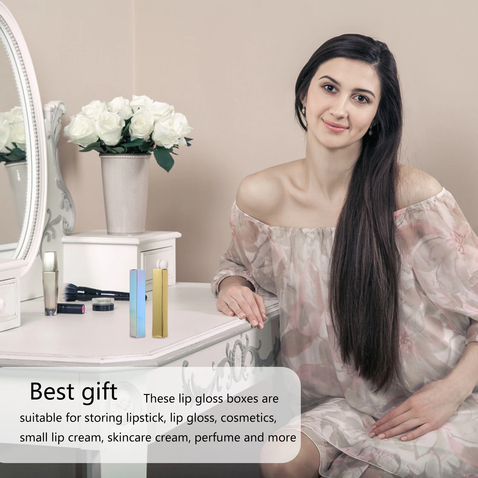 100 Stück Verpackungsbox für Lippenstift, klein, leicht, für Reisen, Glanzboxen, Verpackung, staubdicht, elegantes Geschenk