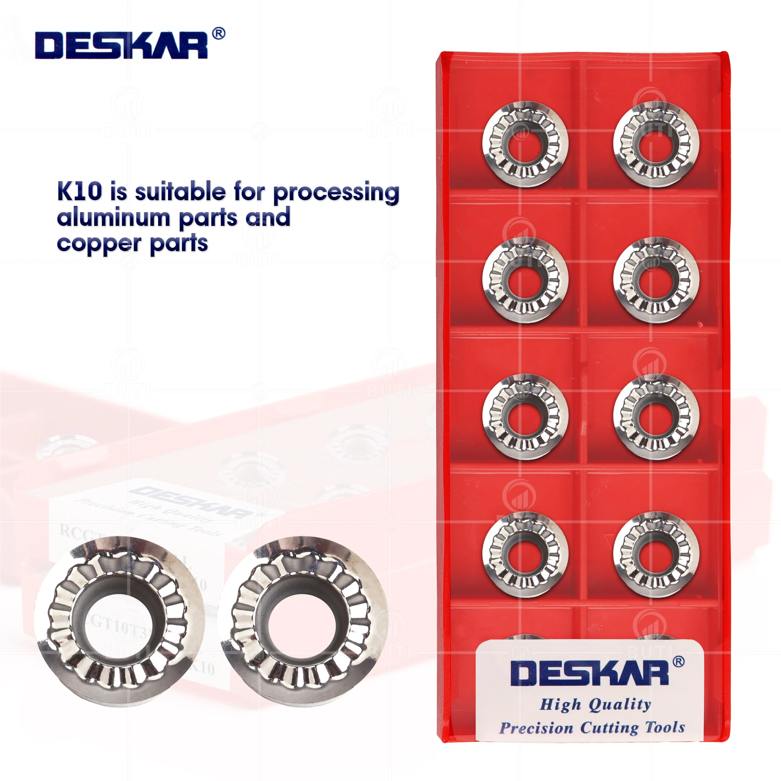 Deskar 100 Original Rcgt1003mo-al K10 Lâminas de Corte de Torno Cnc Rcgt Ferramentas de Torneamento para o Processamento de Alumínio