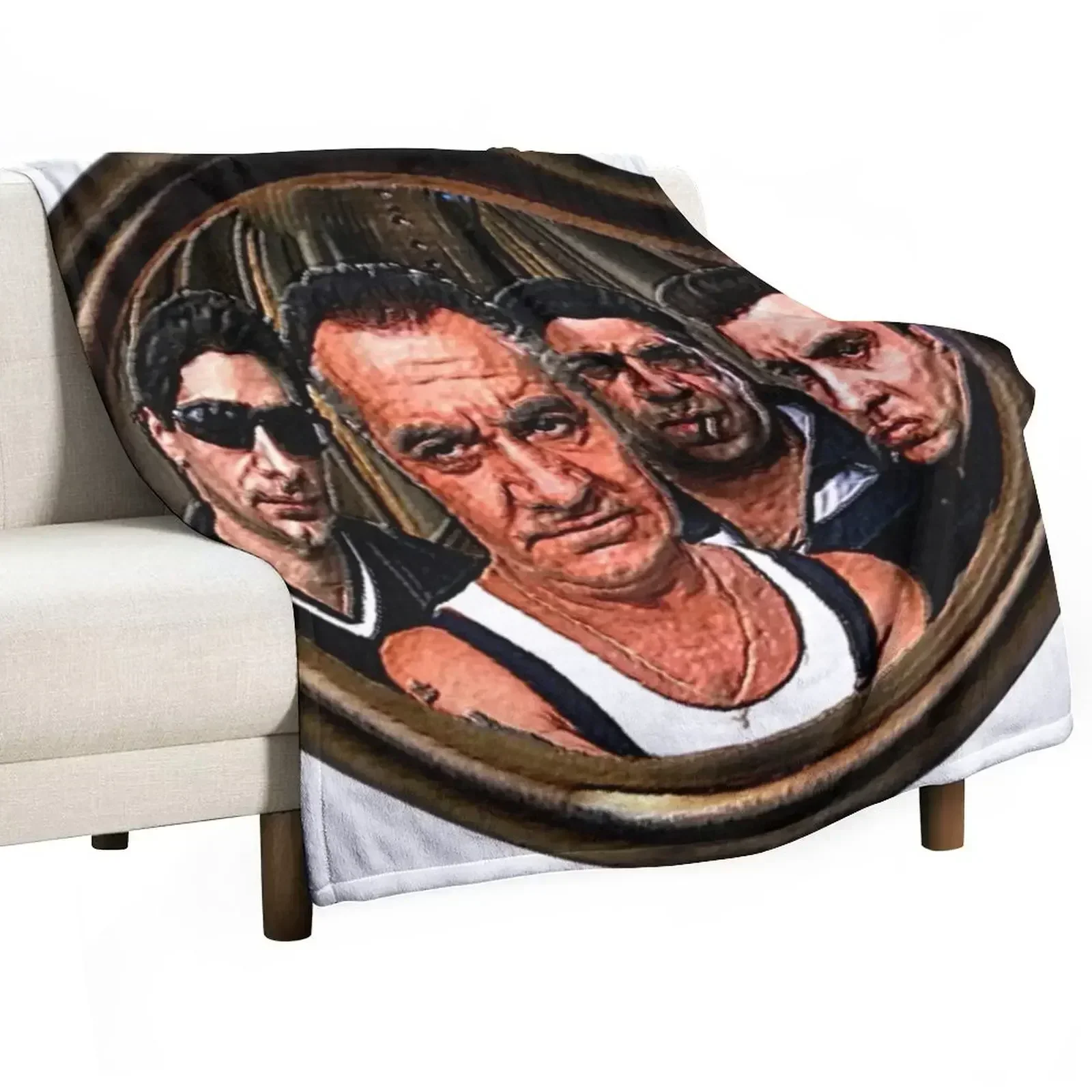 The Sopranos- Through the spyhole- Portrait print Throw Blanket Kid'S Decorative Throw Decorative Sofas Bed Custom Blankets
