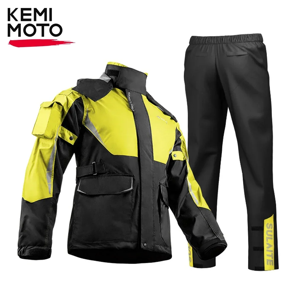 

Motorcycle Raincoat Waterproof Suit Jackets Outdoor Riding Split type Breathable Raincoat Rain Pants Light Reflective Men Women