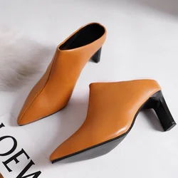 Szpiczaste klapki damskie Sexy High Heels Shoes Slingback New Sandals 2024 Fashion Flip Flops Summer Walking Pumps Mujer Slides