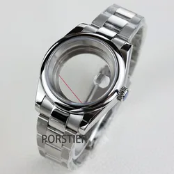 36/39mm NH35 Watch Case Sapphire Glass Waterproof for NH35 NH36 movement 28.5mm Dial Date just Stainless steel Polish Bracelet