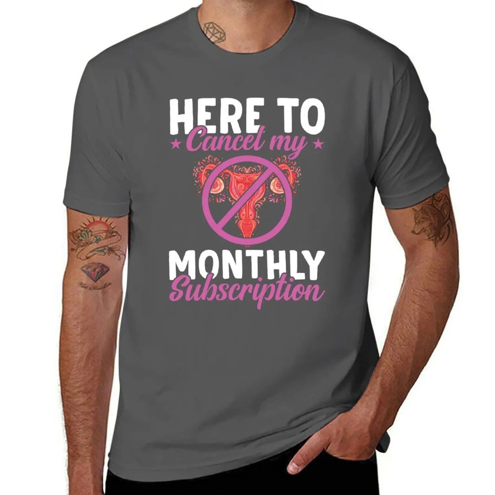 

Here To Cancel My Monthly Subscription Shirt, Hysterectomy Surgery Shirt, Hysterectomy Support Shirt, Uterus Uterus Evic T-Shirt