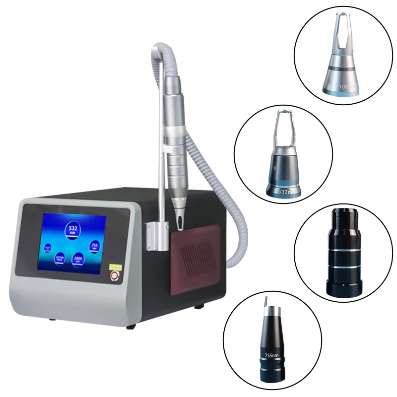 New Quality Picosecond  Q-Switched Nd Yag Laser 1064nm 532nm 1320nm Carbon Laser Peeling Tattoo Speckle Removal CE Machine