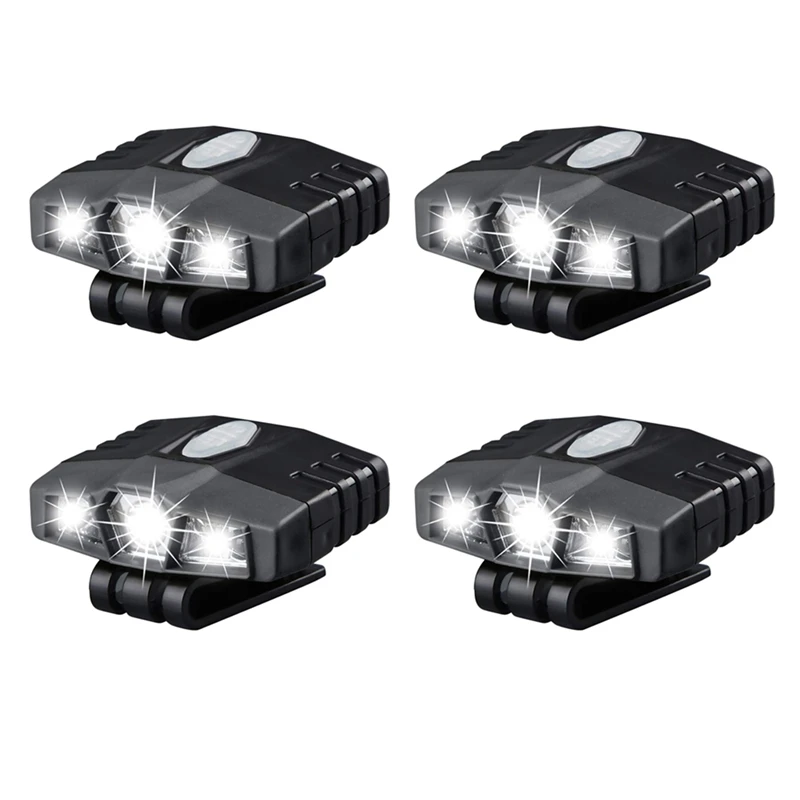 

4X Ultra Bright Hands-Free LED Clip On Hat Light - Rechargeable 150 Lumens Lightweight Spotlight Waterproof Cap Light