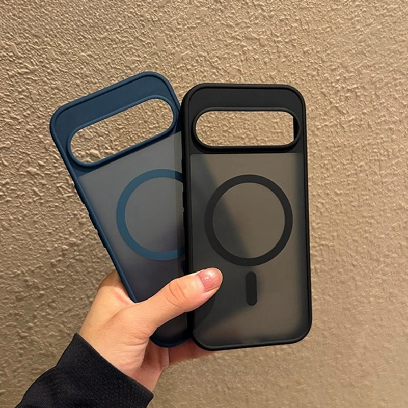 Magsafe capa magnética fosca translúcida para google pixel 10 proxl 9 pro xl 10pro 10 9a carregamento sem fio doce cor capa fina