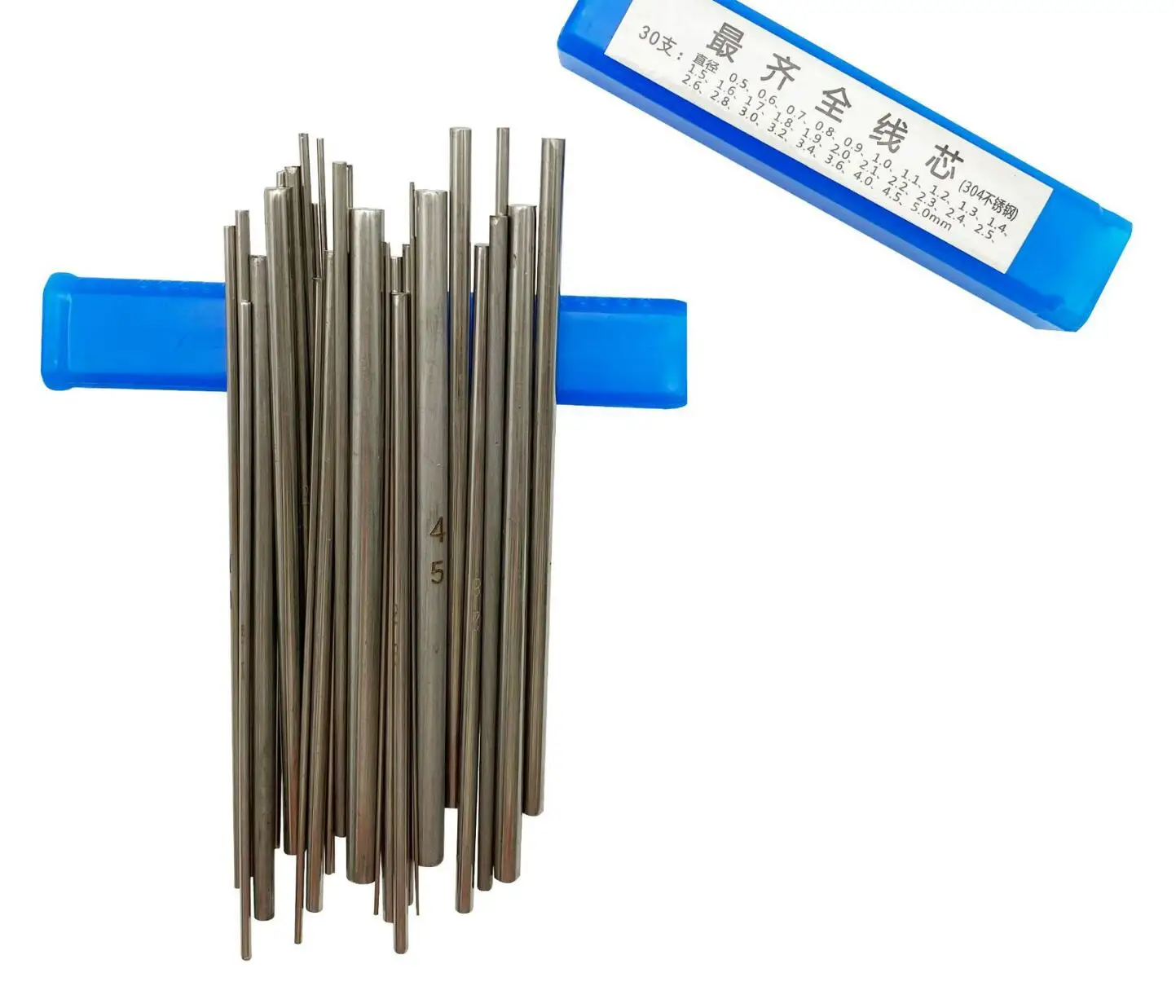 10cm Length Solid Wire Core Stick Roll Mandrel Jewelry Gold Making Tool Stainless Steel 30 Pieces Diameter 0.4-4.5mm