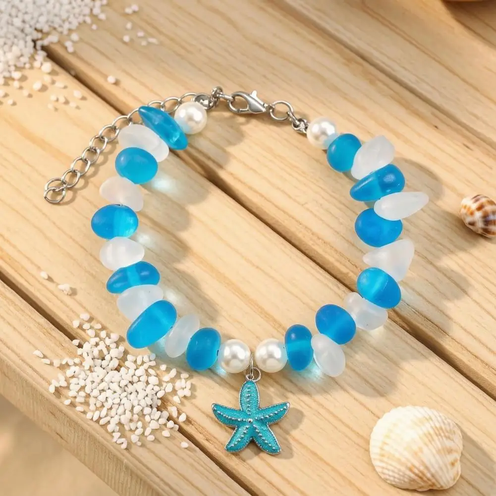 Sea Glass Blessing Bracelet Handmade Animal Charm Bracelet Adjustable Bracelets Inspirational Friendship Jewelry Gift for Women