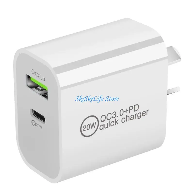 

E65E PD20W QC3.0 USB/USB C Charging Station 2Port Faster USB C Plug