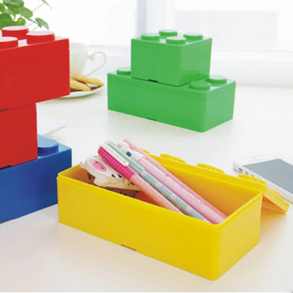 1Pc Creative Building Block Storage Box,Perfect For Office, Home And Educational Use，DIY building block storage box, stackable