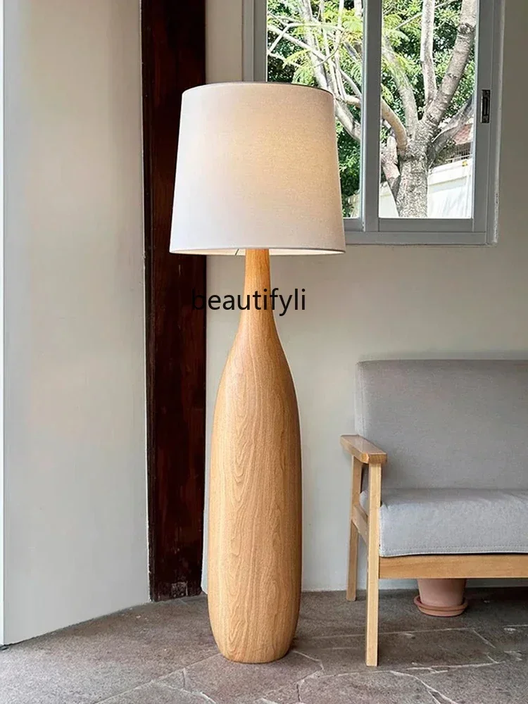 

1Floor Lamp Living Room Ambience Light Retro Walnut Italian Log Style Roman Column