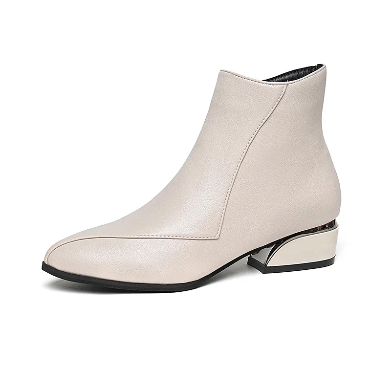 Herbst und Winter 2026 Damenstiefel Britischer Stil Modische Stiefel für Frauen Neue Dickabsatzige Übergroße Modische Kurzstiefel – Detail 16