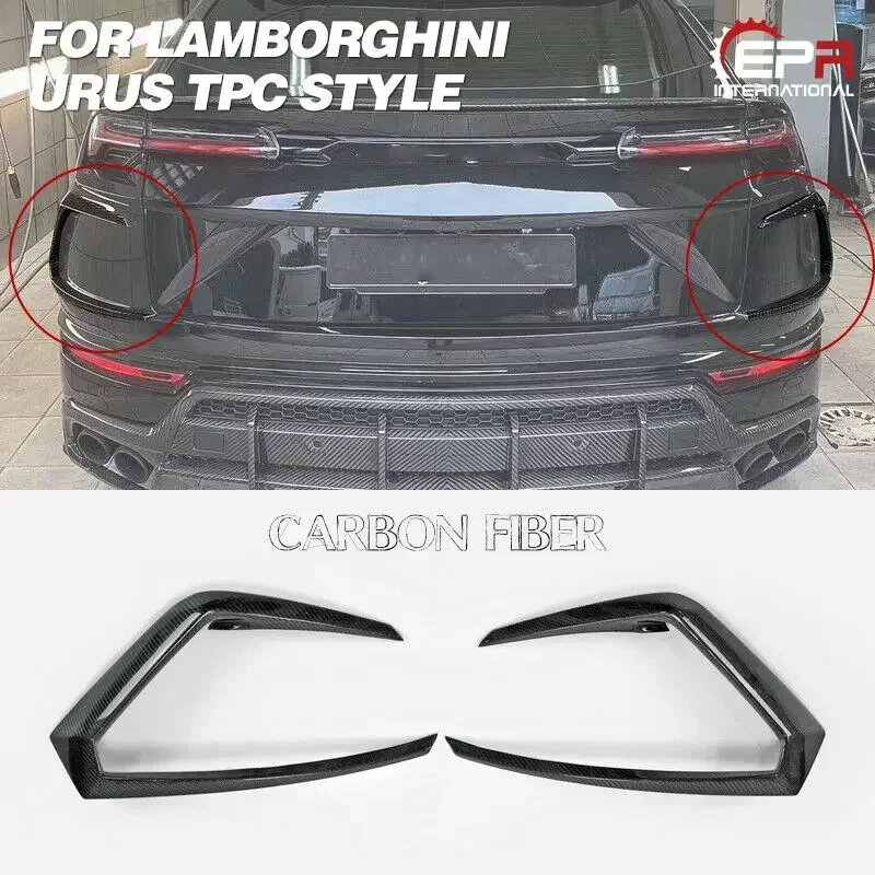 

For Lamborghini Urus TPC Style Carbon Glossy Finished Rear Bumper Side Trim Vents Cover Pair accessories body kit