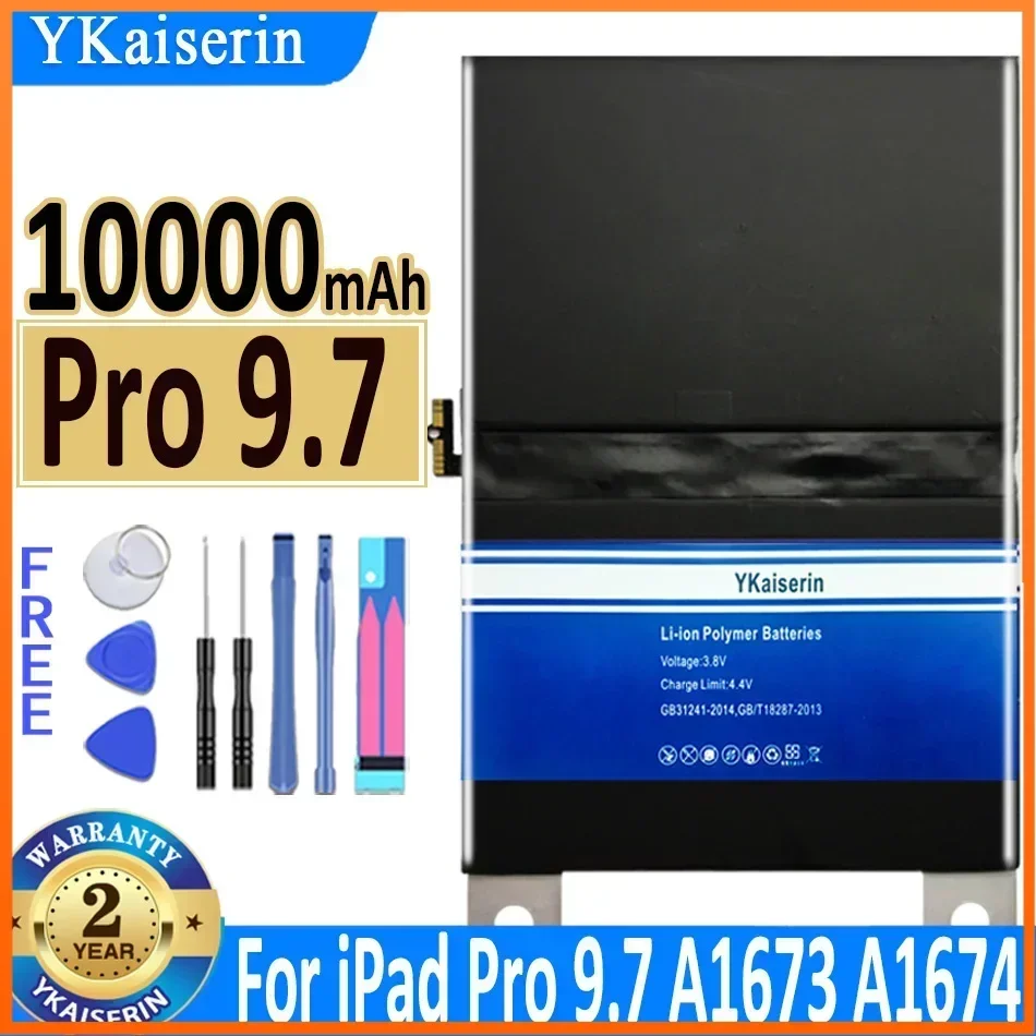 10000mAh YKaiserin Battery Pro9.7 For Apple iPad Pro 9.7 A1673 A1674 A1675 High Capacity Bateria + Track NO