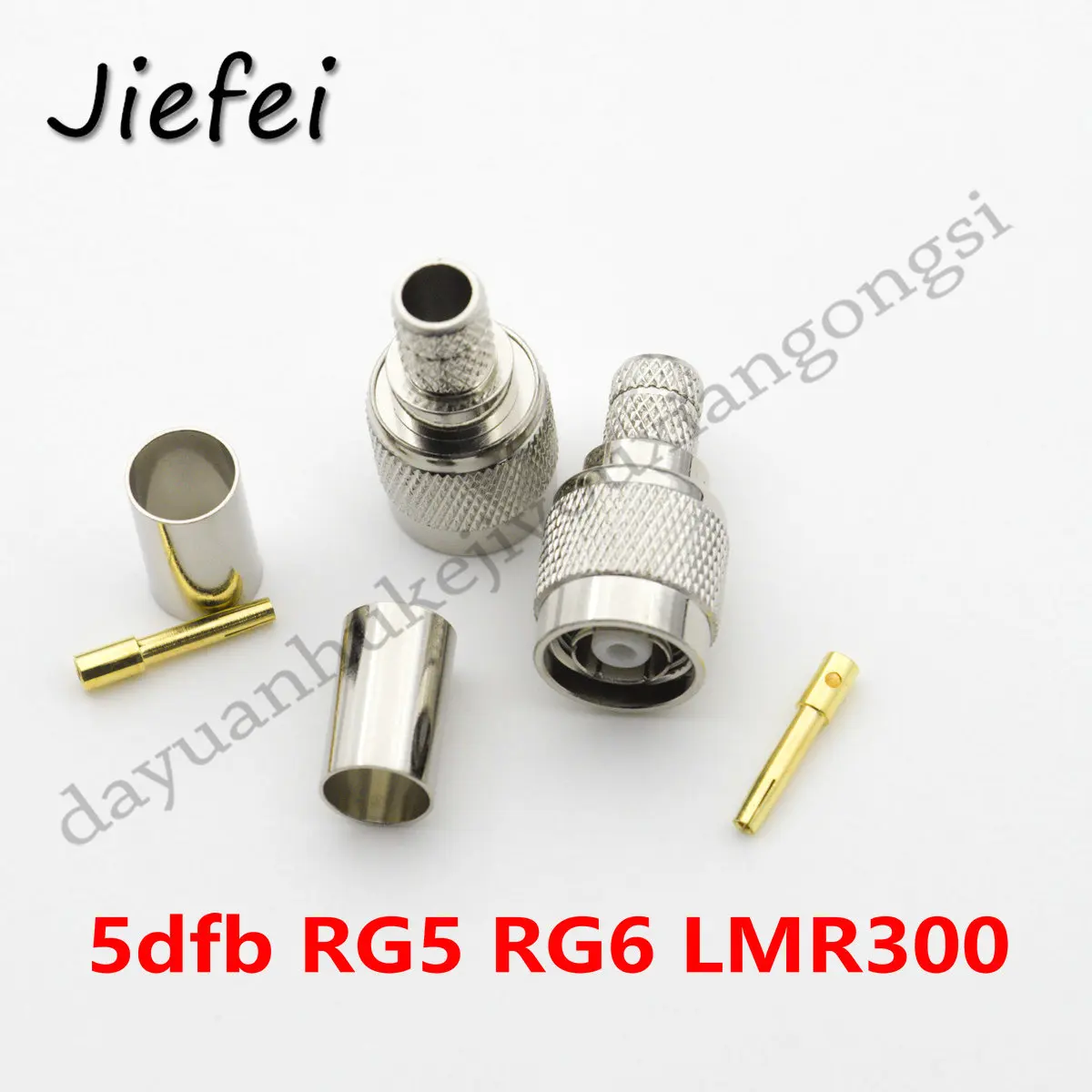 100PCS RP TNC Jack  male  Straight RF Crimp Connector For 5dfb RG5 RG6 LMR300