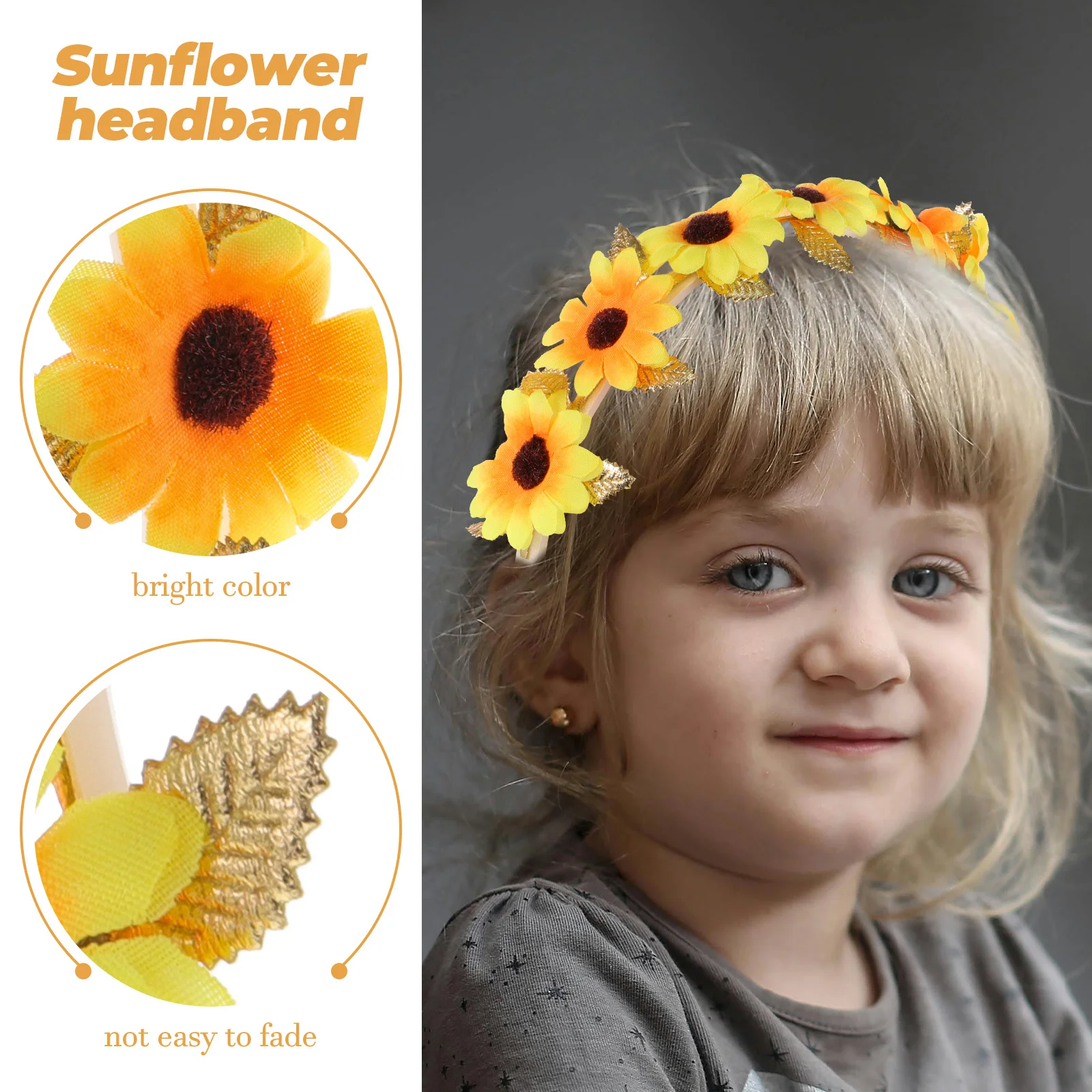 

Sunflower Crowns for Women Cartoon Hair Band Accessories Decorative Headbands Polyester Decoration