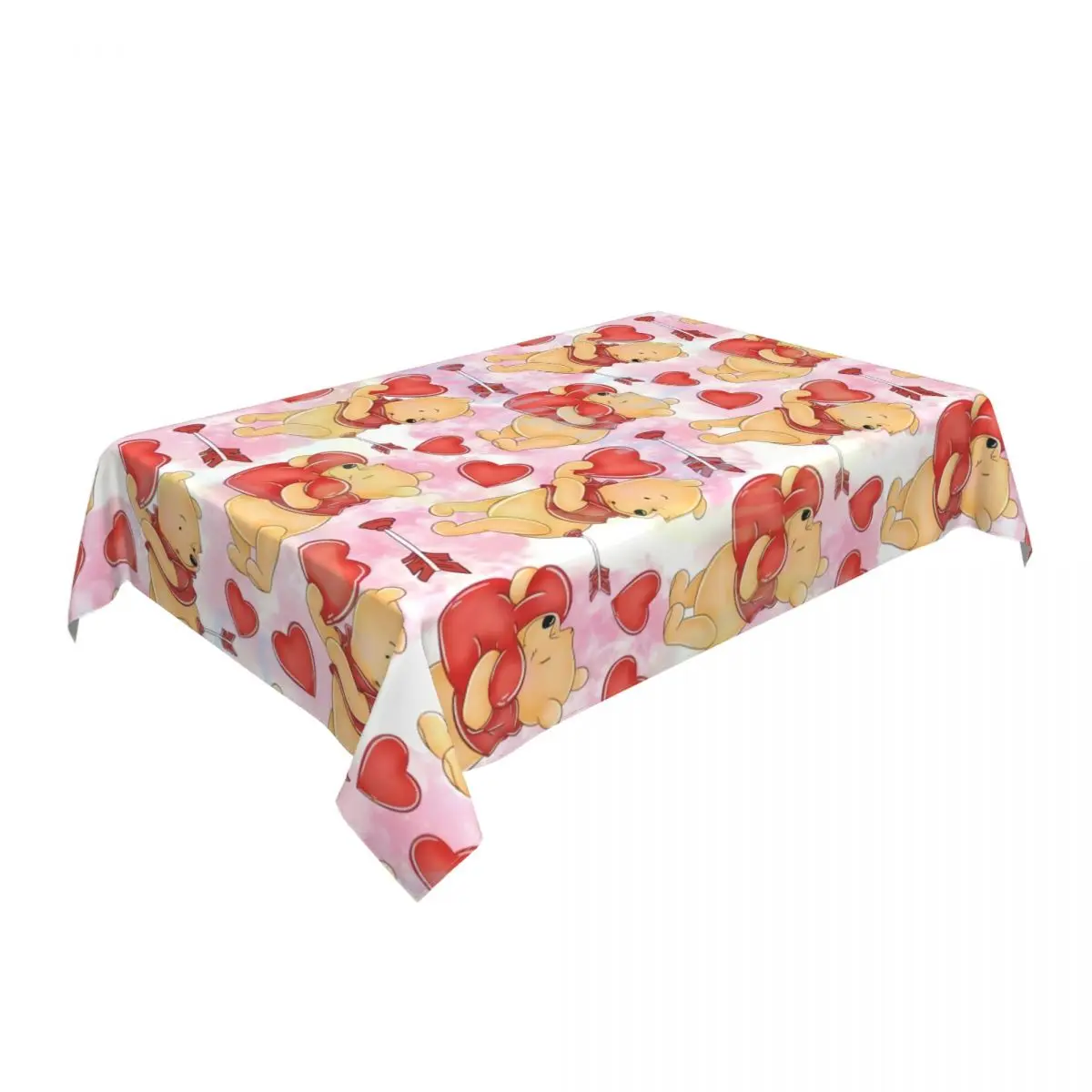 Rectangular Fitted Disney Many Of Winnie The Pooh Cartoon Table Cloth Oilproof Tablecloth Table Cover Backed with Elastic Edge