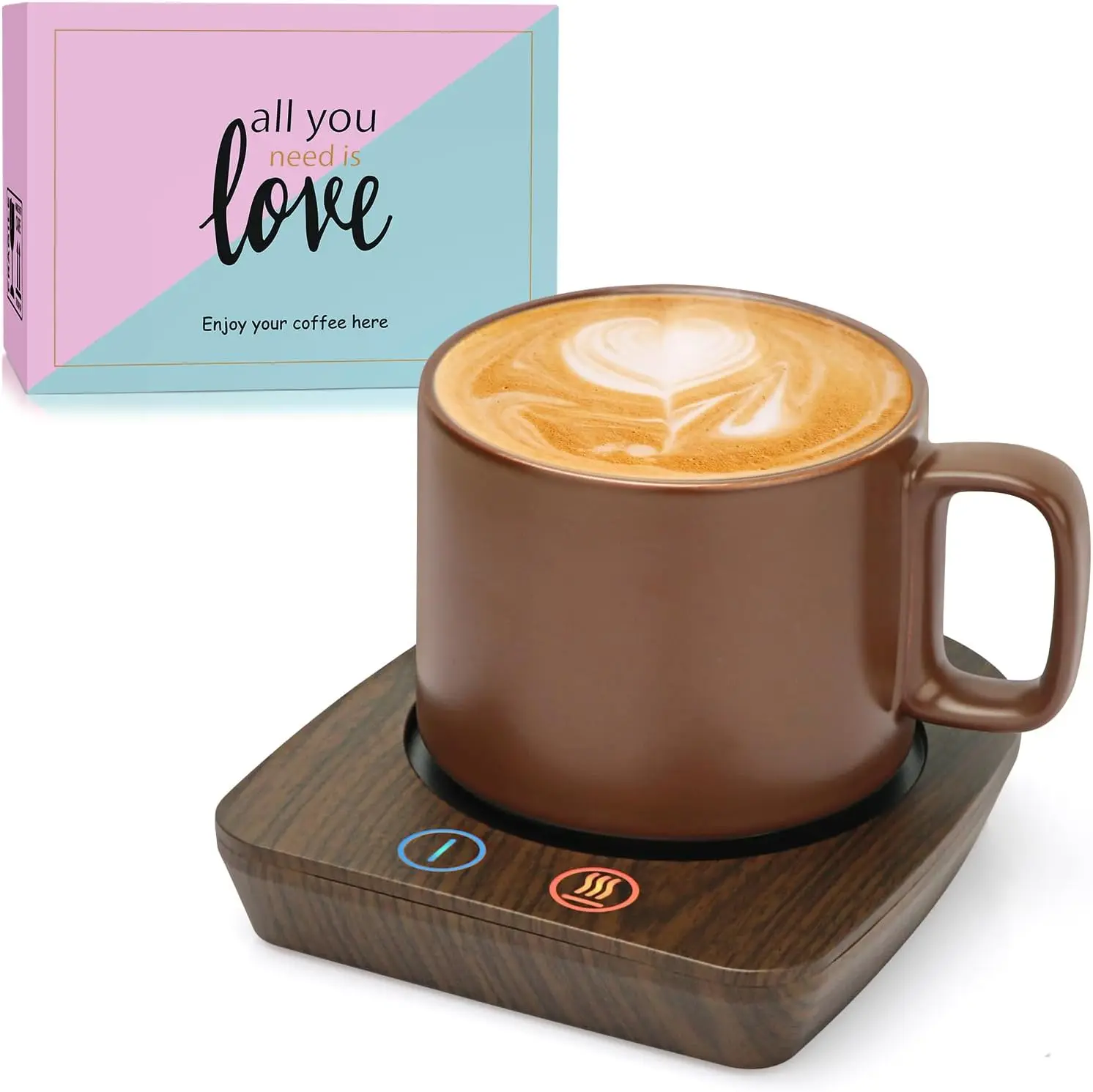 

Coffee Mug Warmer & Mug Set, Coffee Cup Warmer with Auto Shut Off & 3 Temperature Settings for Desk Home Office