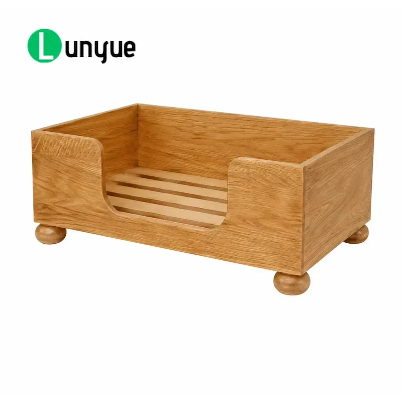 French Luxury Bohemian Solid Oak Pet Sofa Durable Easy to Clean Wooden Bed for Dogs Cats Household Furniture