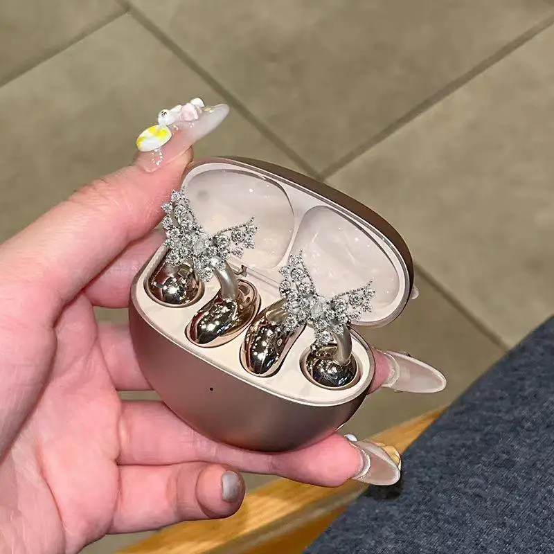 Butterfly Crystal Earbud Clip 1PCS Detachable Fashion Earphone Decor Jewelry Light Weight Accessory for Concert Goers
