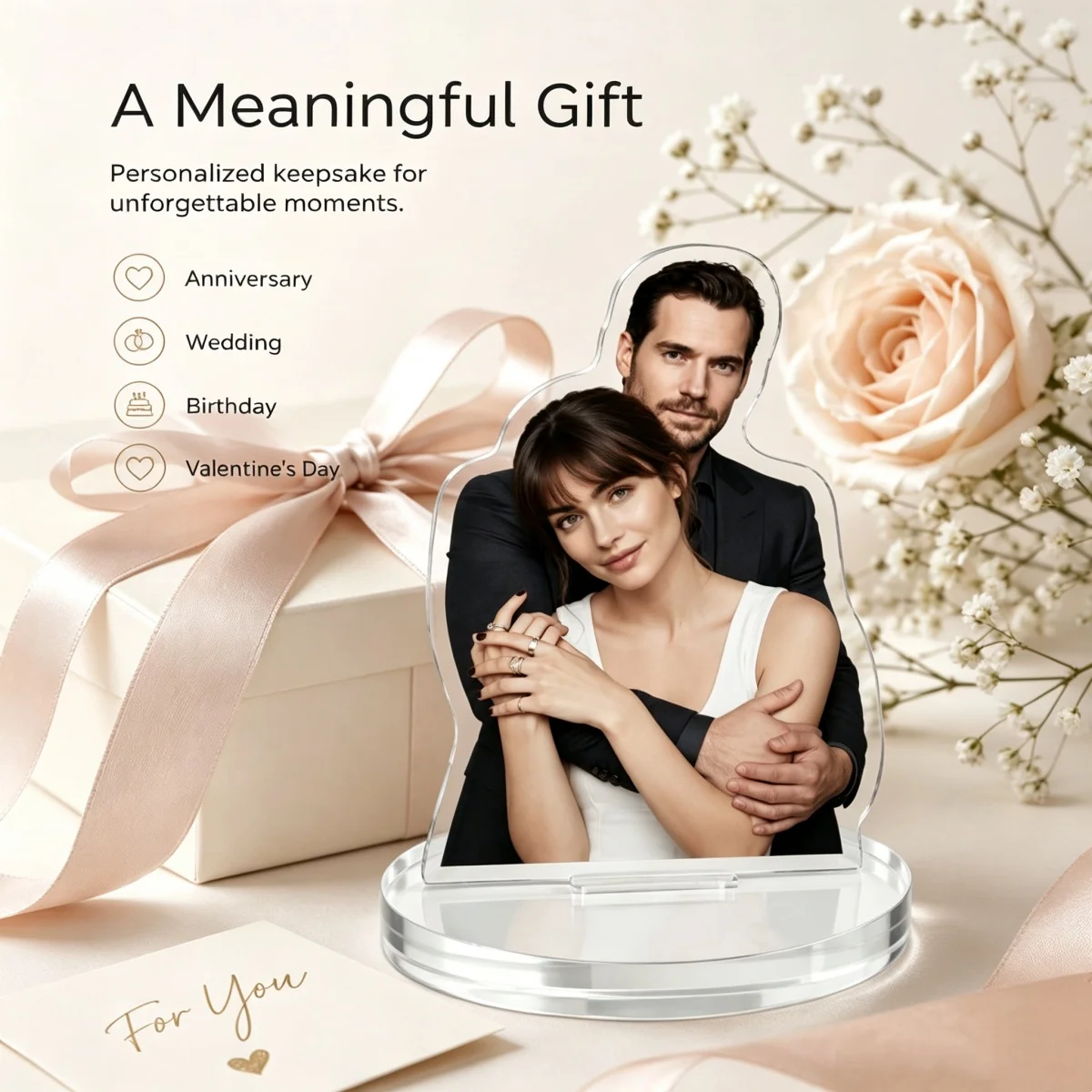 Custom Acrylic Character Portrait Decor – Photo Acrylic Ornaments, Wedding Keepsakes, Personalized Customization. view 4