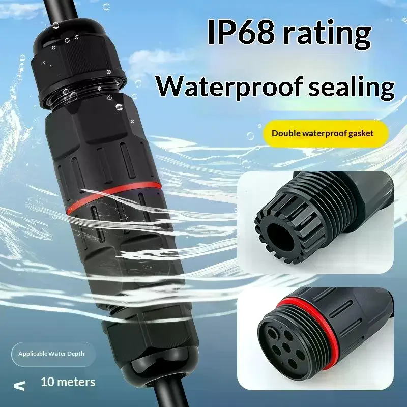 1/3Pcs Wire Connector IP68 Waterproof Cable Connector Quick Connection 2 In 2 Out 2/3 Pin Electrical Terminal Adapter