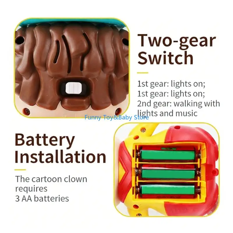 インタラクティブ教育ダンスピエロおもちゃ音楽と幼児のための楽しいモーションクロール学習活動おもちゃ C90B
