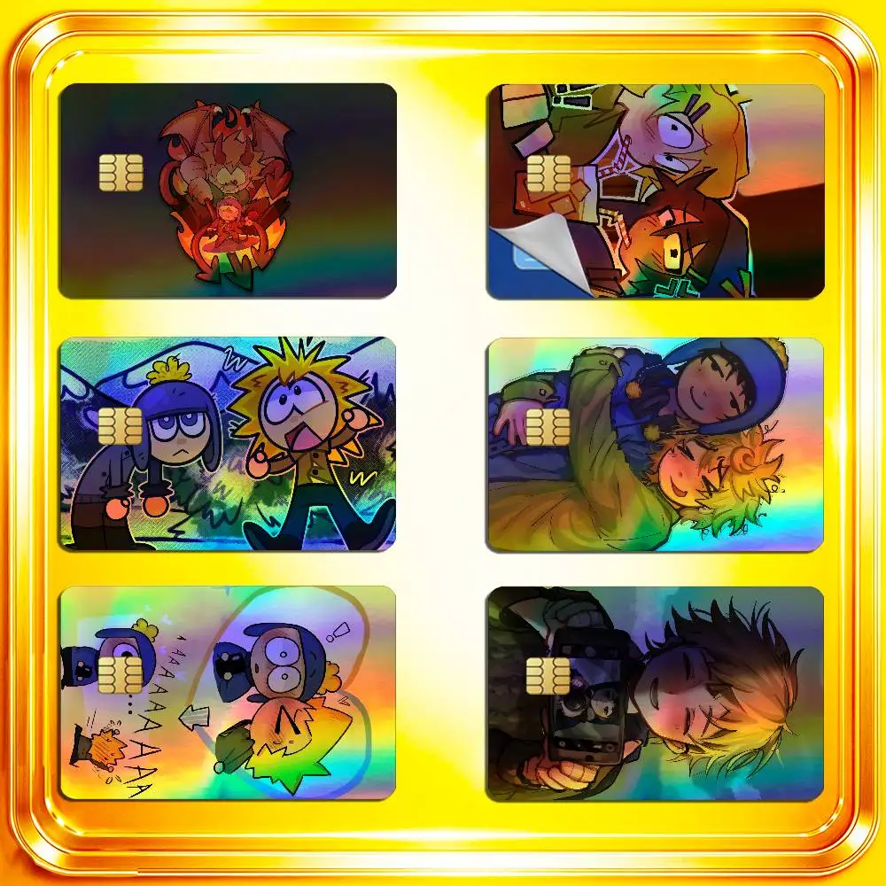 For Craig Tucker S-South P-Park Tweek Tweak Credit Bank Sticker ID Access Card Cover Skin Rainbow Color Laser Stickers Film