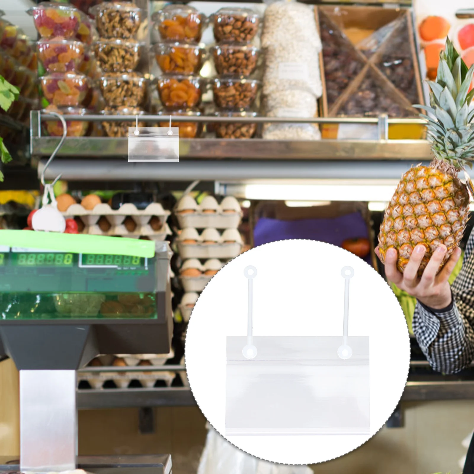 25 Buah Label Harga PVC, Label Display dengan Pengikat untuk Toko Ritel, Supermarket, Rak Barang, Papan Harga, Label Folder