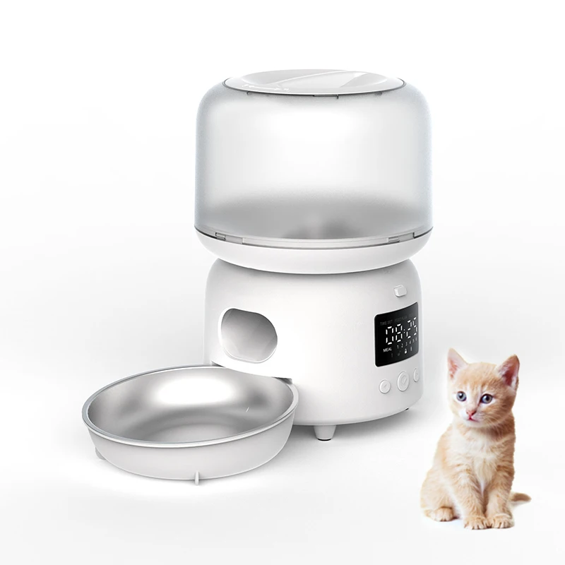 

STLF Automatic Pet Feeder Portable 10° Tilt 3L Smart WiFi Stainless Steel Double Bowl for Small Dog Cat OEM