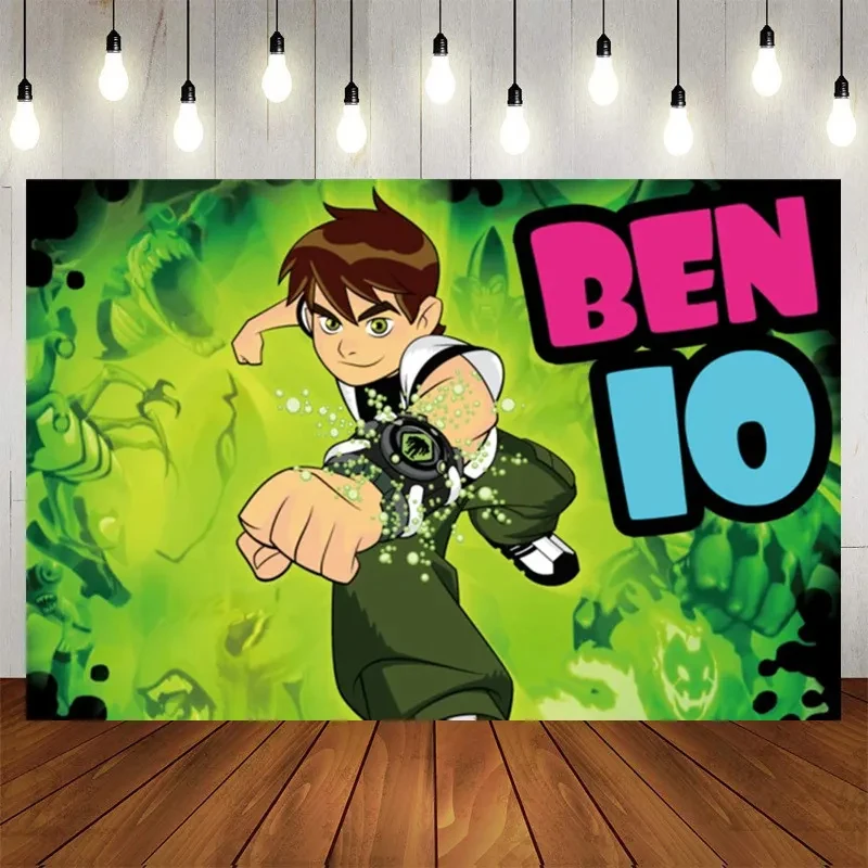 Ben 10 Birthday Party Decoration Disposable Tableware Set Cup Plate Tablecloth Backdrop Balloon Baby Shower Boys Party Supplies