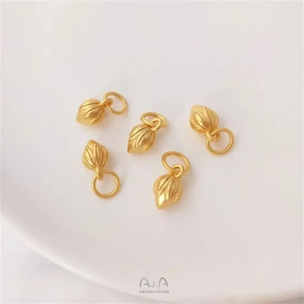 Vietnam Sand Gold Lotus Lotus Bud Cherry Blossom Gourd Lucky Bag Flat Lock Pendant DIY Jewelry Charms Pendant