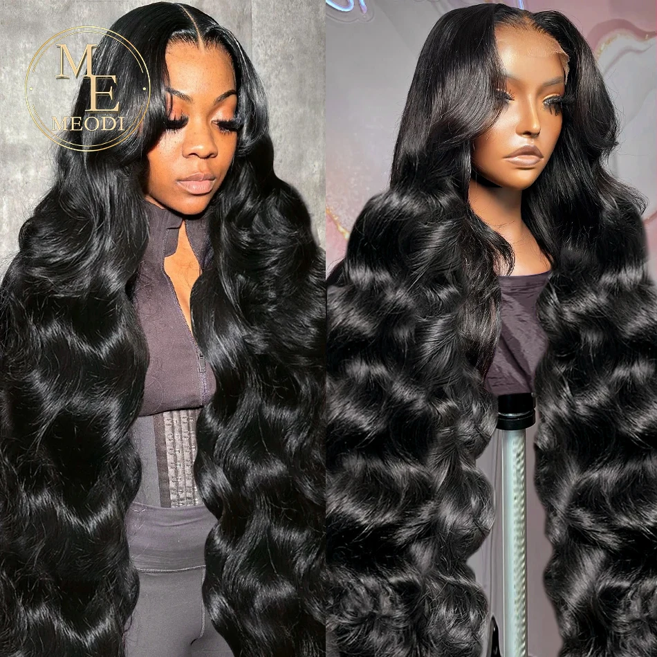 Perruque Lace Front Wig Body Wave Brésilienne Naturelle, Cheveux Humains, 13x6, 13x4, Pre-Plucked, avec 360 de Densité, 30 Pouces, pour Femme