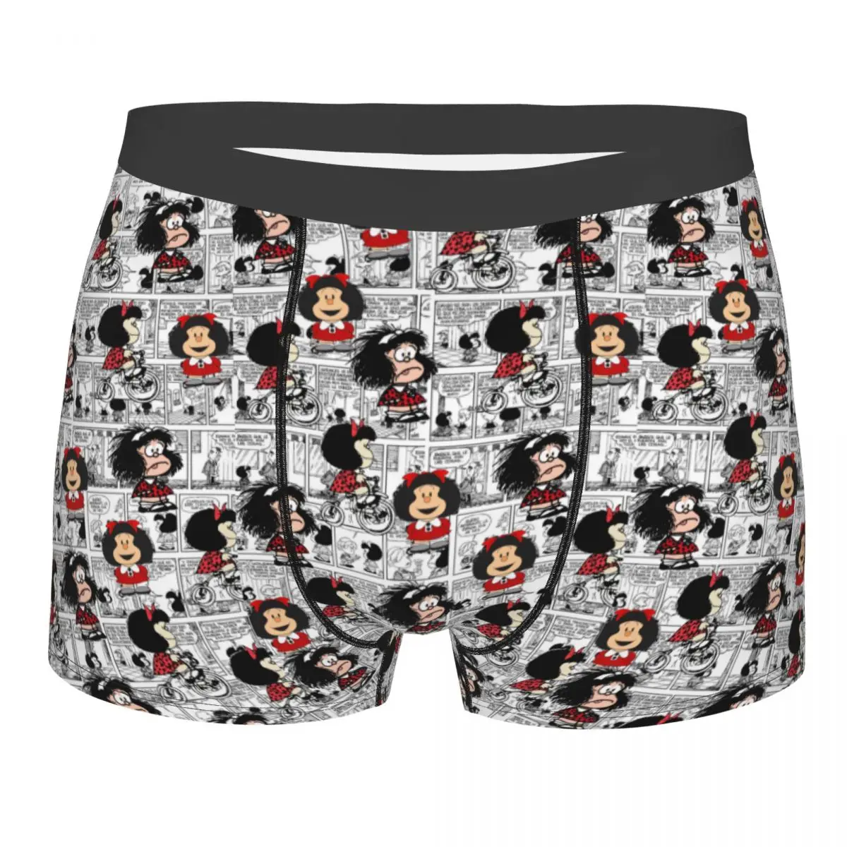 

Мужские трусы-боксеры с 3D принтом в стиле манга Mafalda Quino, мужское дышащее нижнее белье, трусики-брифы