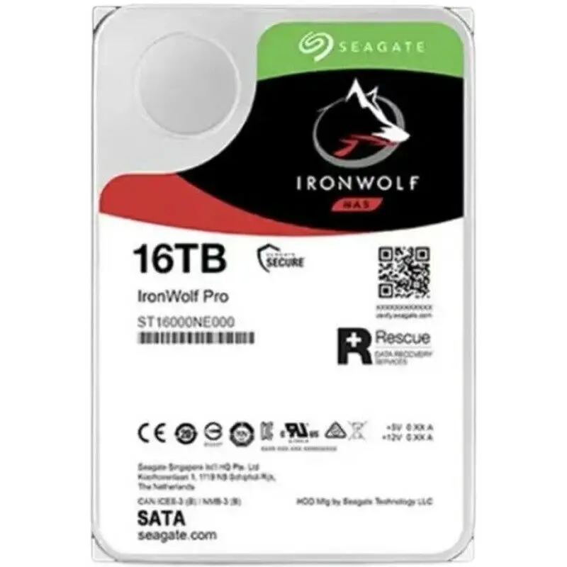 

Seagate IronWolf Pro 16 ТБ Внутренний жесткий диск 7200 об/мин 3,5 дюйма (ST16000NE000)