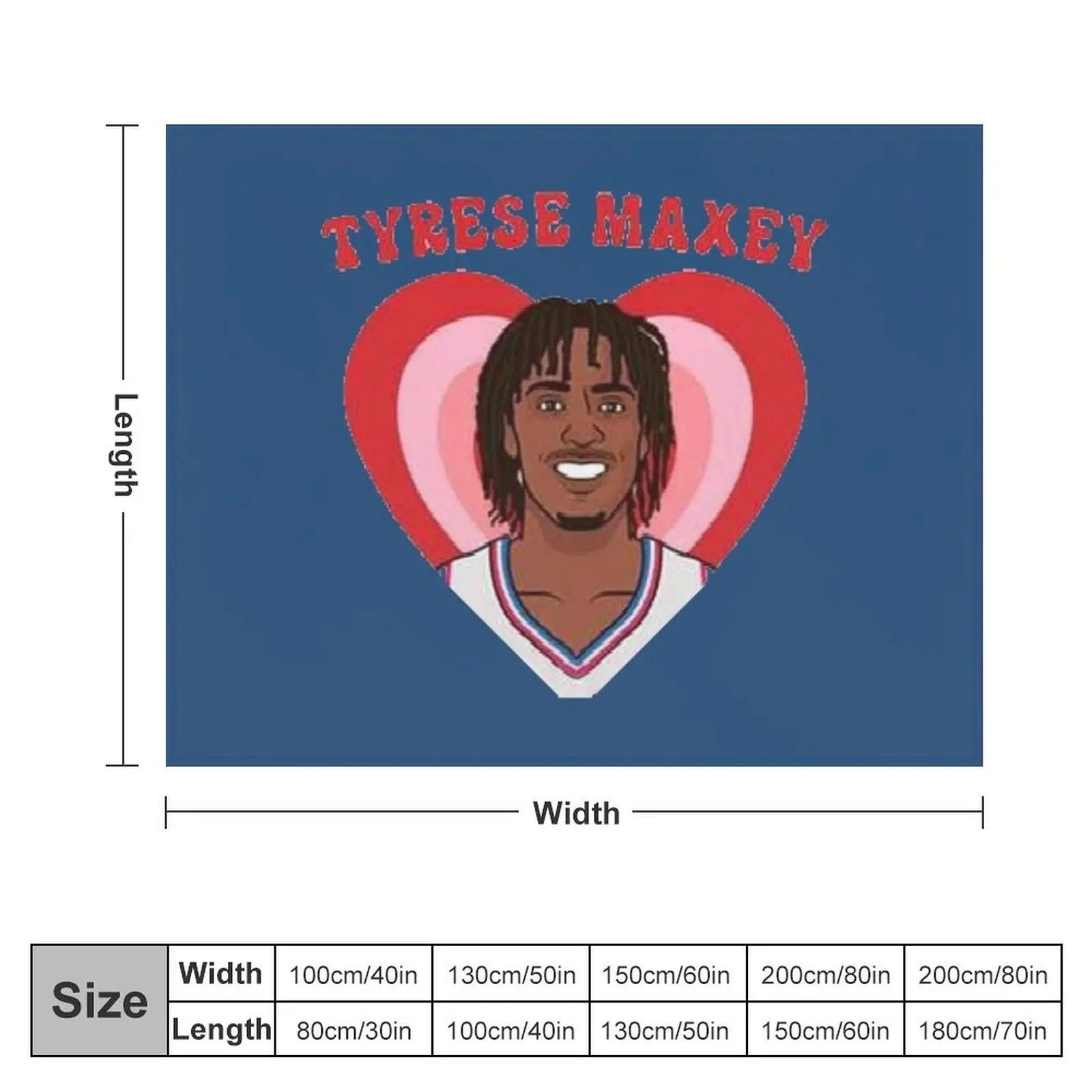 tyrese maxey gift Throw Blanket Nap Large Bed Fashionable Blankets