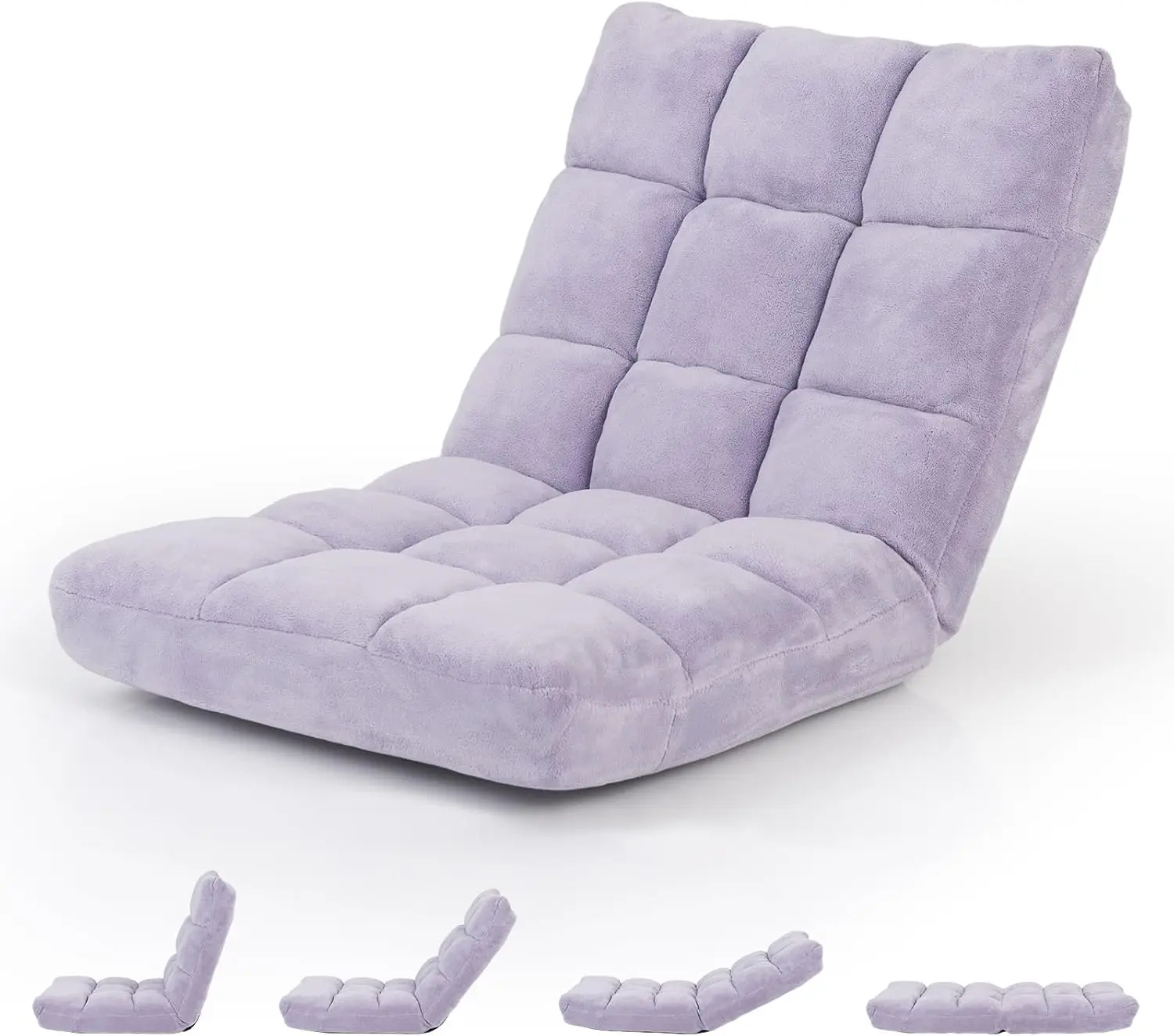 14-Positionen-Bodenstuhl, Boden-Gaming-Stuhl mit weichem Korallenfleece