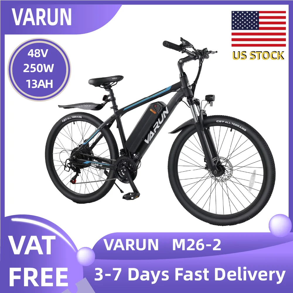 

VARUN M26-2 250W Adult E-Mountain Bike 48V13AH Urban commuting Electric Bicycle 27.5" Fat Tire E Bike