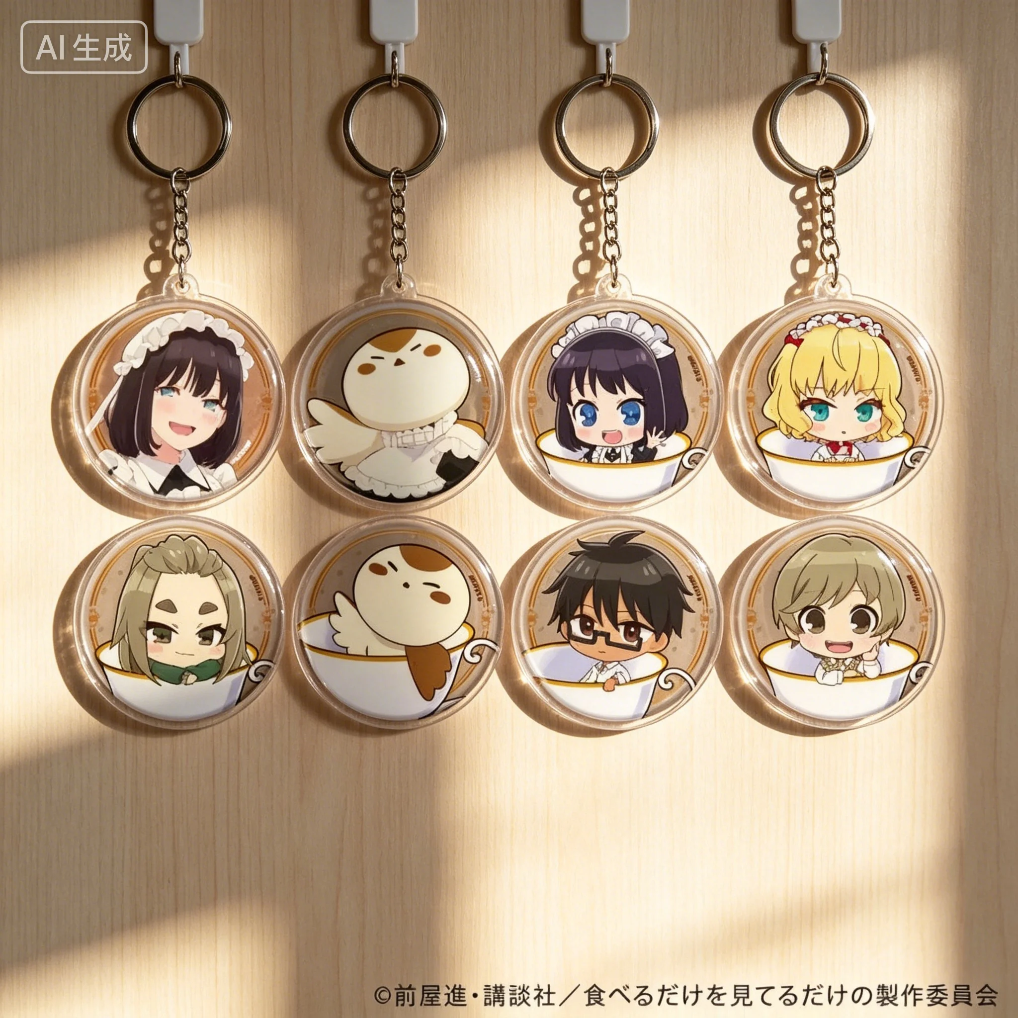The Maid Just Wants to Eat Suzume Tachibana Q-style circle Acrylic Pendant Keychains bag decorations Festivals Gifts 6CM
