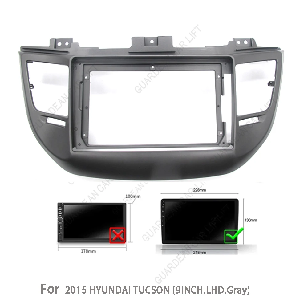 9Inch Car Radio Fascias For HYUNDAI Tucson 2015~2017 Android Stereo Player 2Din Head Unit Panel Dash Frame with Cable