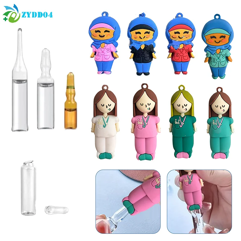 ●1Pcs Cute Cartoon Shape Ampoule Bottle Opener Nurse Doctor Special Rubber Syringe Cutter Bottle Opener Multifunctional